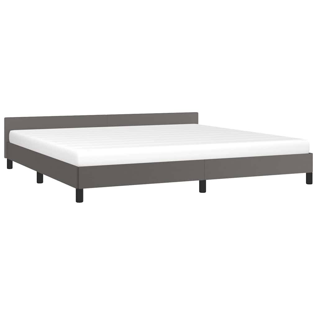 vidaXL Bettgestell mit Kopfteil ohne Matratze Grau 200x200 cm