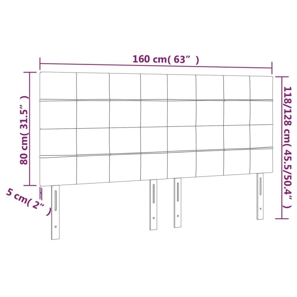 vidaXL LED Kopfteil Taupe 160x5x118/128 cm Stoff