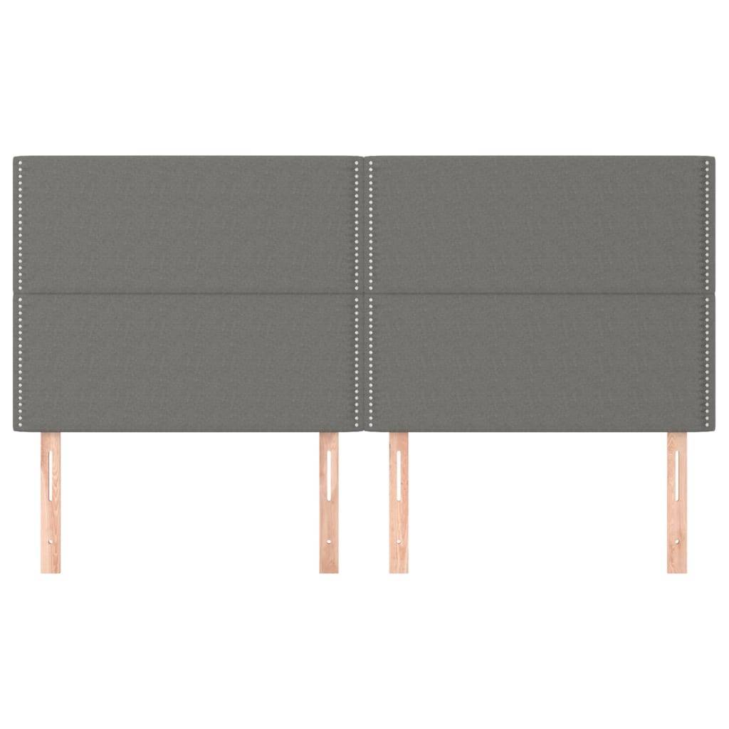 vidaXL Kopfteile 4 Stk. Dunkelgrau 90x5x78/88 cm Stoff