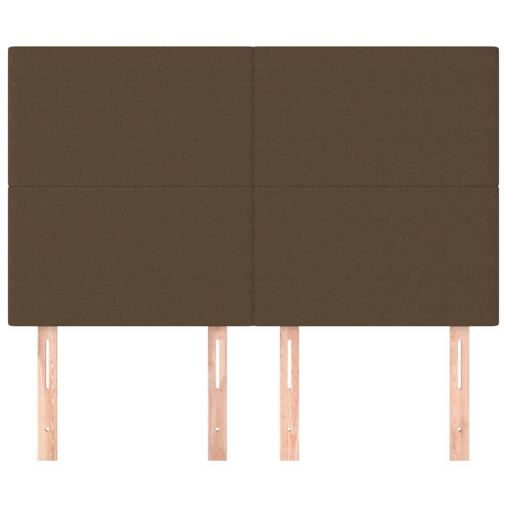 vidaXL Kopfteile 4 Stk. Dunkelbraun 72x5x78/88 cm Stoff