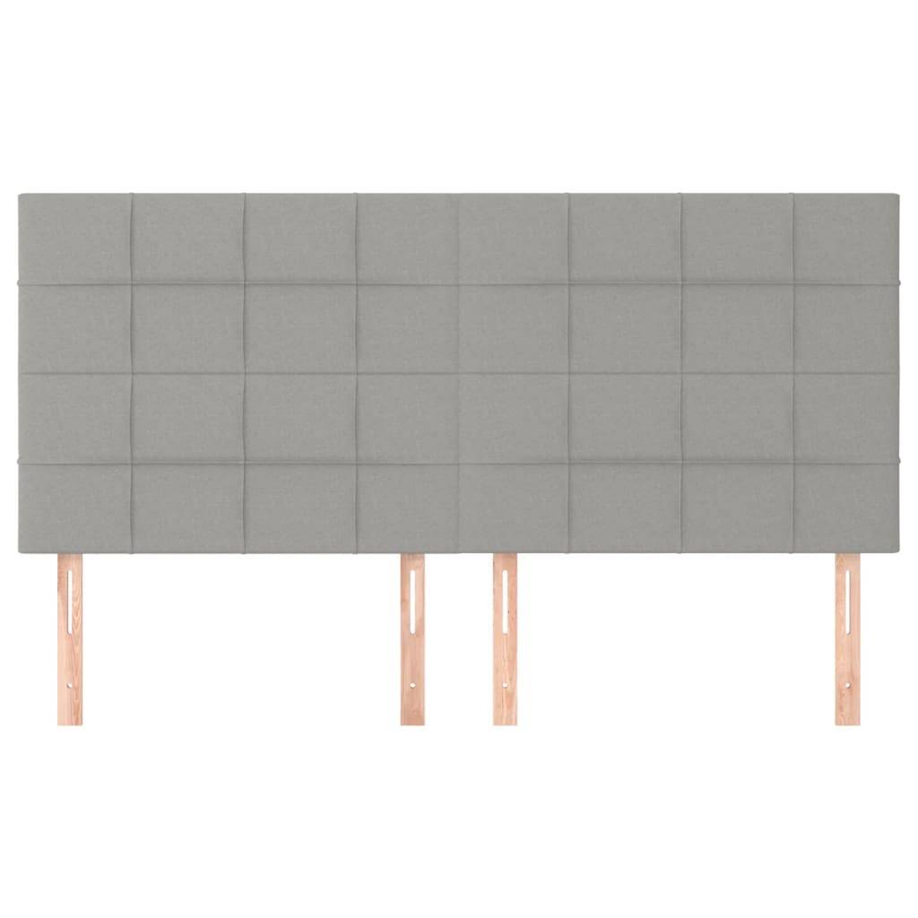 vidaXL Kopfteile 4 Stk. Hellgrau 80x5x78/88 cm Stoff