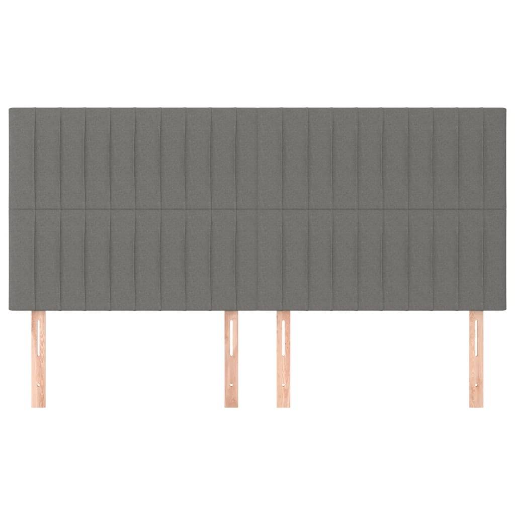 vidaXL Kopfteile 4 Stk. Dunkelgrau 100x5x78/88 cm Stoff