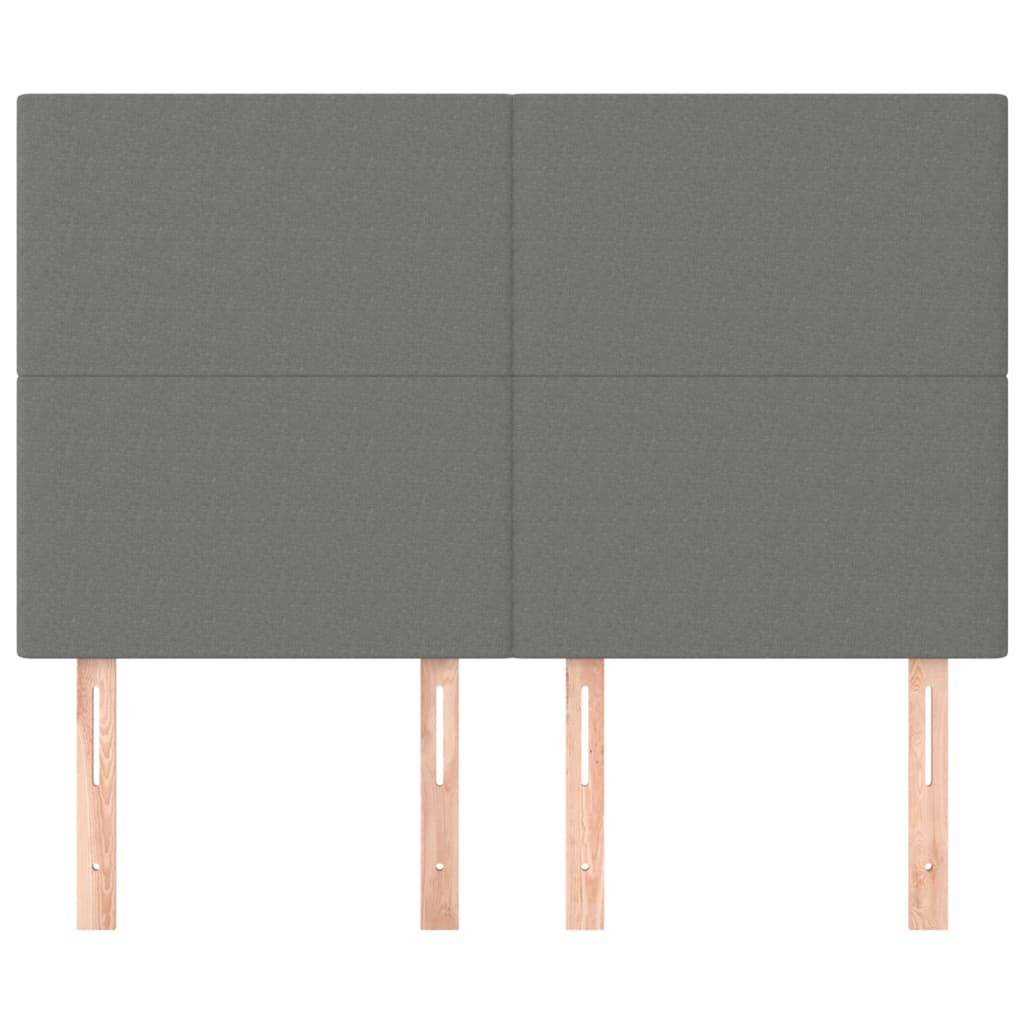 vidaXL Kopfteile 4 Stk. Dunkelgrau 72x5x78/88 cm Stoff