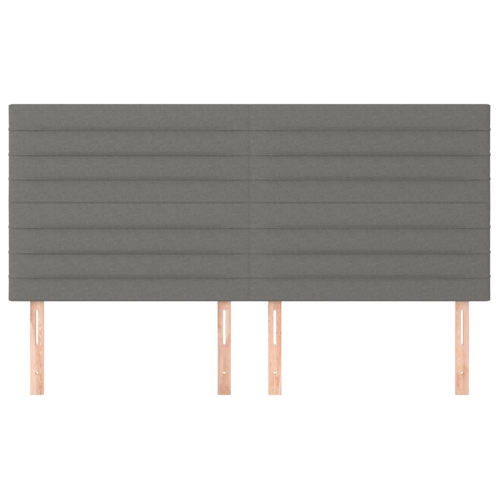 vidaXL Kopfteile 4 Stk. Dunkelgrau 90x5x78/88 cm Stoff