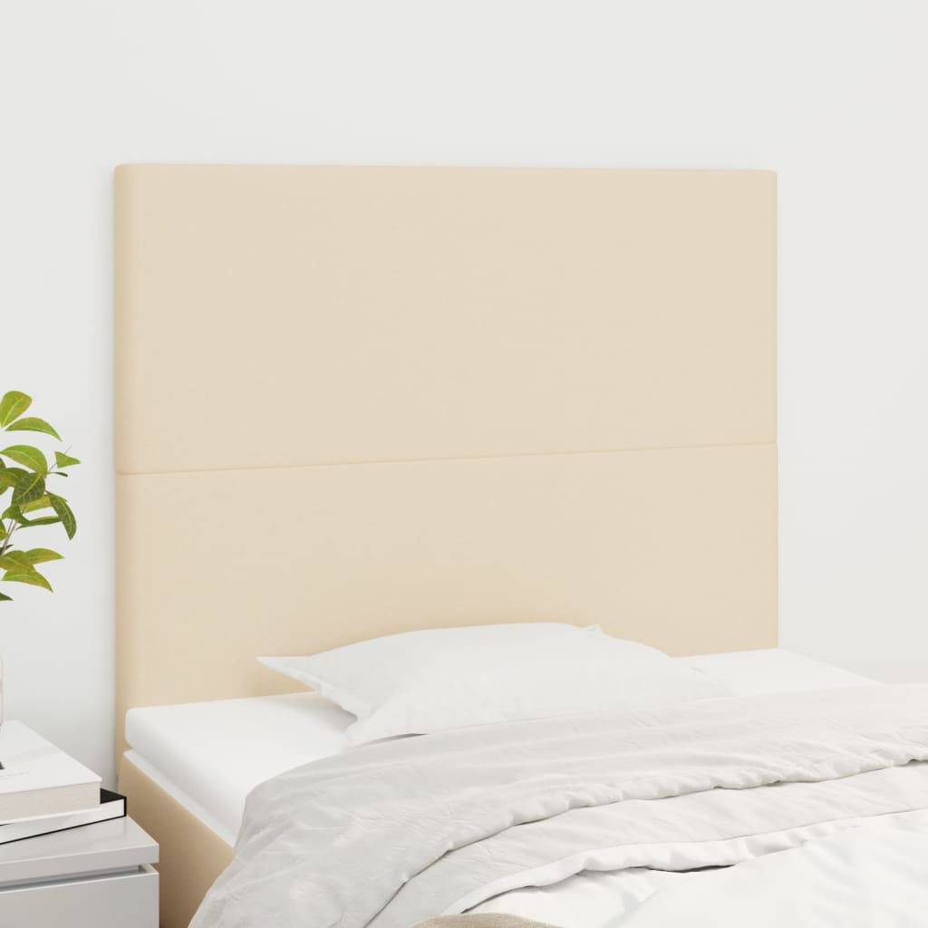 vidaXL Kopfteile 2 Stk. Creme 90x5x78/88 cm Stoff