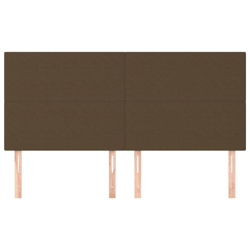 vidaXL Kopfteile 4 Stk. Dunkelbraun 100x5x78/88 cm Stoff
