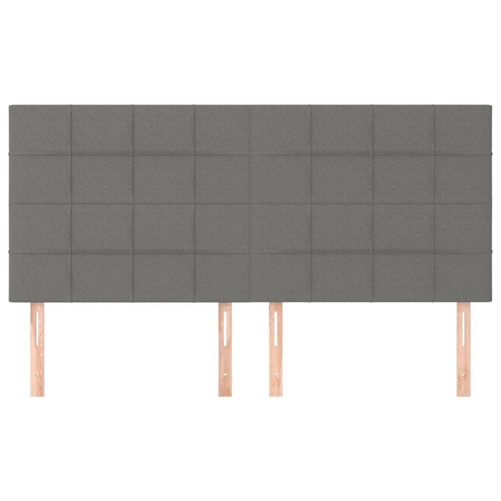 vidaXL Kopfteile 4 Stk. Dunkelgrau 80x5x78/88 cm Stoff