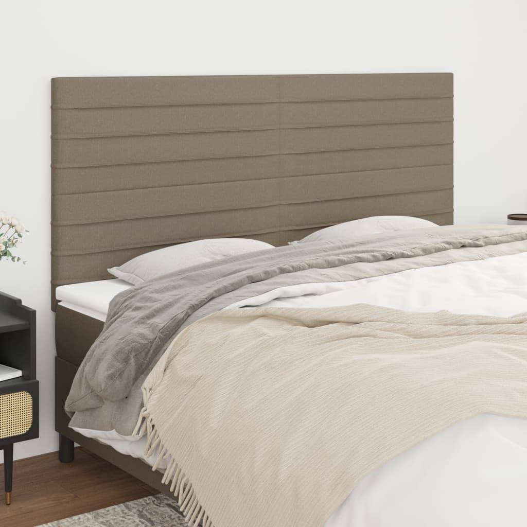vidaXL Kopfteile 4 Stk. Taupe 80x5x78/88 cm Stoff