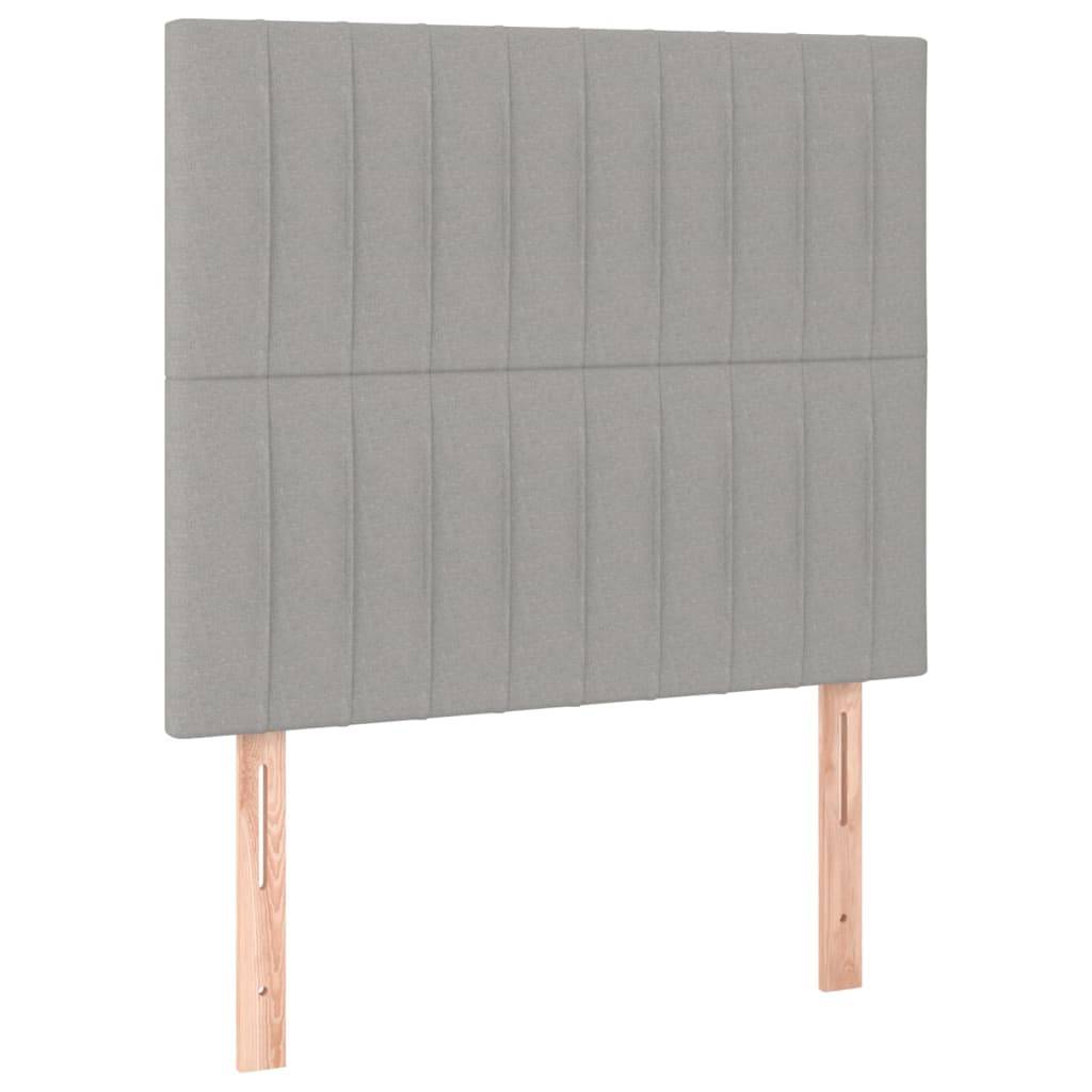 vidaXL Kopfteile 2 Stk. Hellgrau 100x5x78/88 cm Stoff