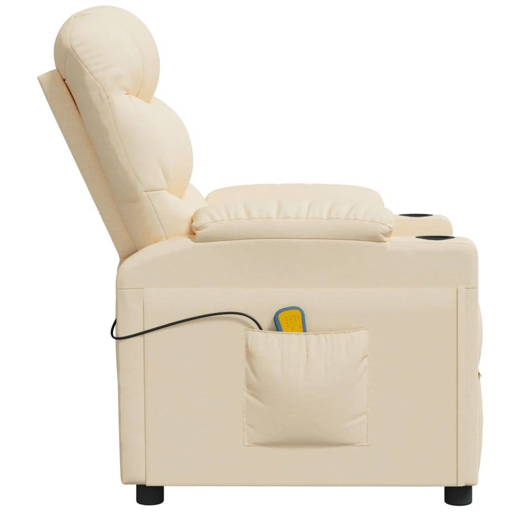 vidaXL Massagesessel Elektrisch Creme Stoff