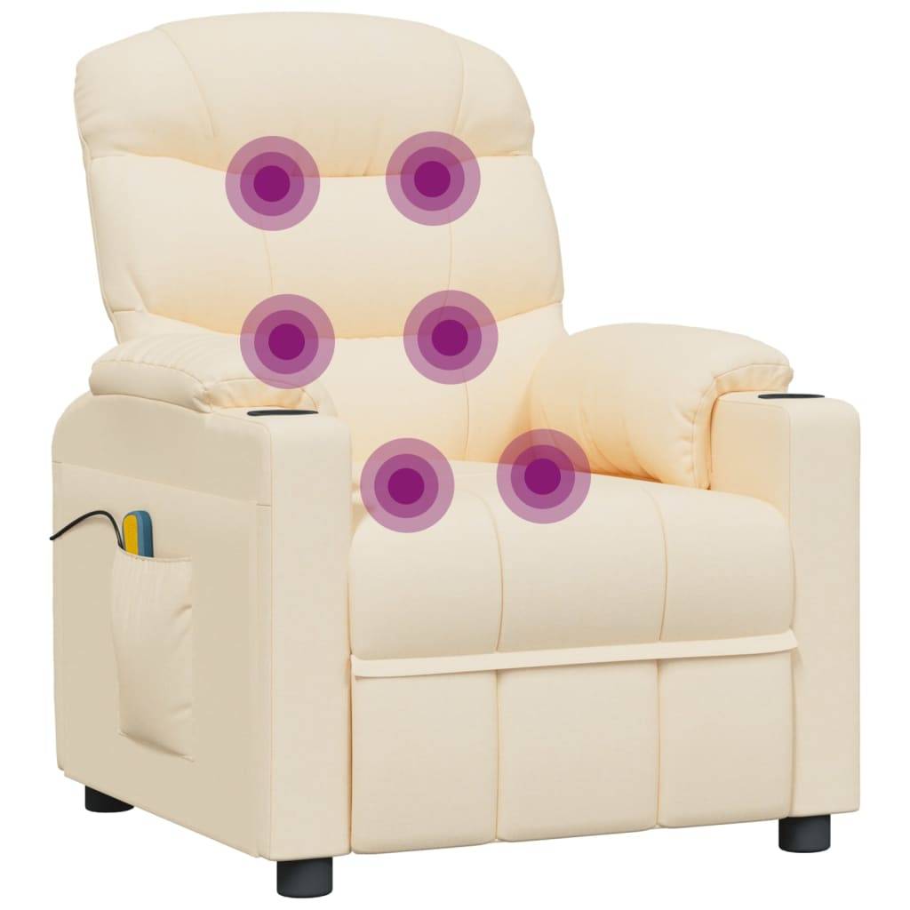 vidaXL Massagesessel Elektrisch Creme Stoff