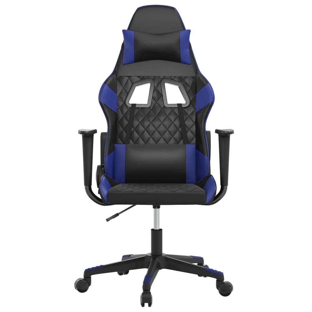 vidaXL Gaming-Stuhl mit Massagefunktion Schwarz und Blau Kunstleder