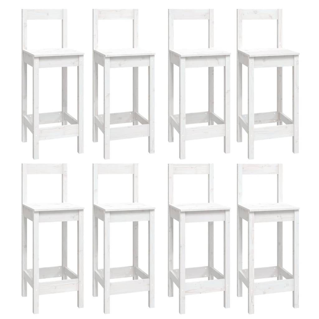 vidaXL 9-tlg. Bar-Set Weiß Massivholz Kiefer