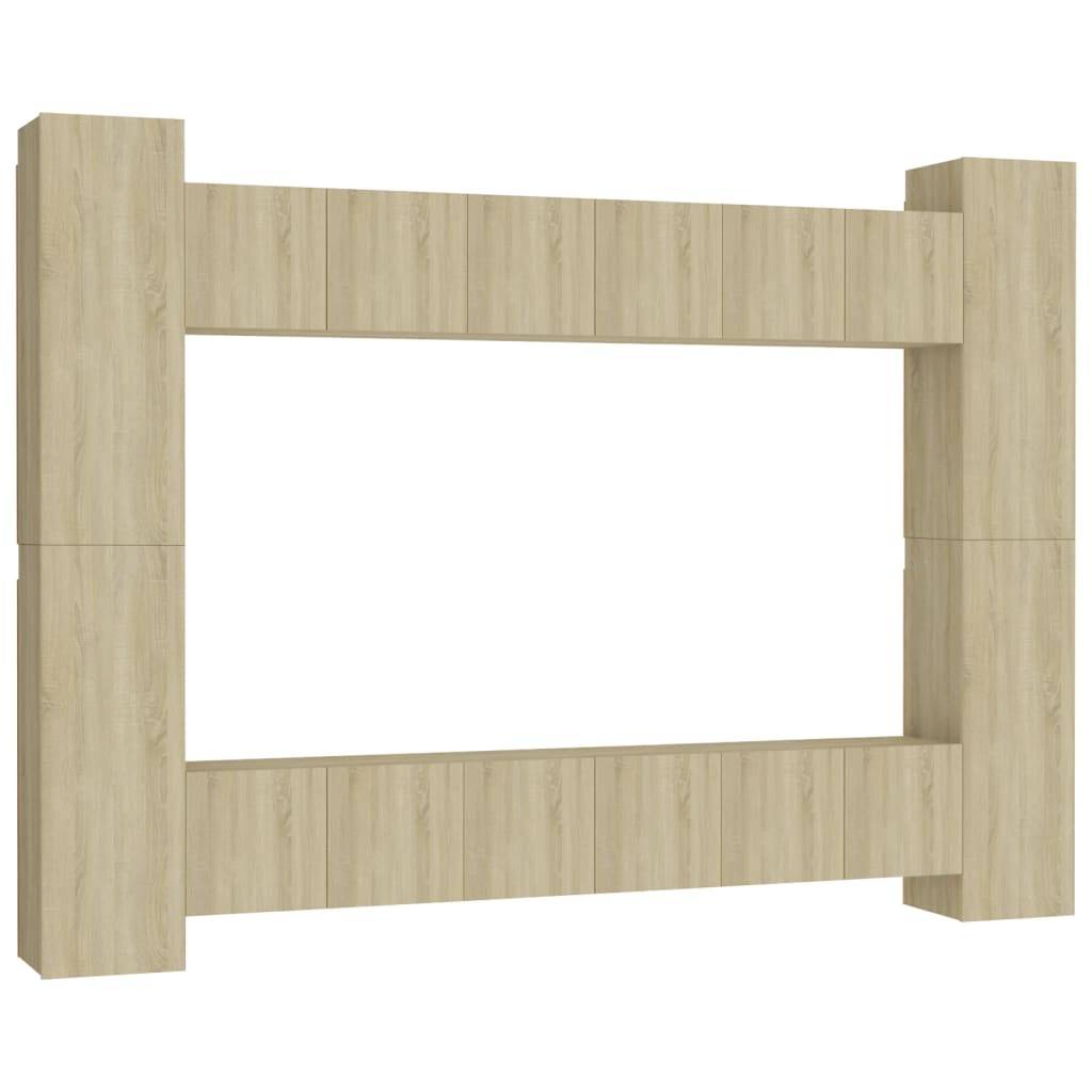 vidaXL 10-tlg. TV-Schrank-Set Sonoma-Eiche Holzwerkstoff