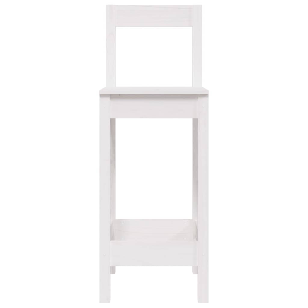 vidaXL Barstühle 2 Stk. Weiß 40x41,5x112 cm Massivholz Kiefer