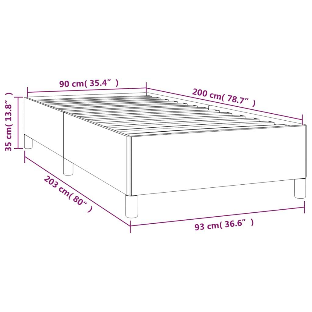 vidaXL Bettgestell ohne Matratze Dunkelblau 90x200 cm Samt