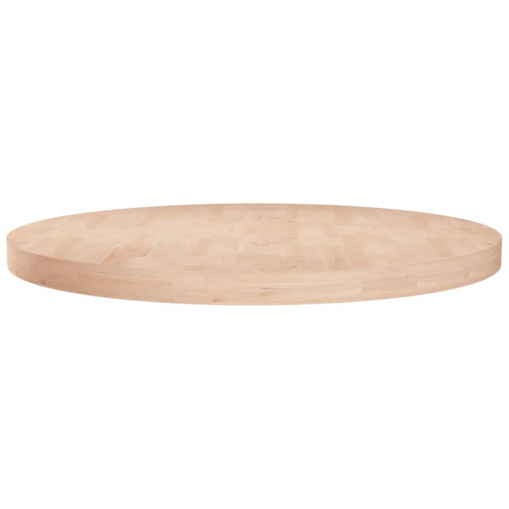 vidaXL Runde Tischplatte Ø70x4 cm Unbehandeltes Massivholz Eiche