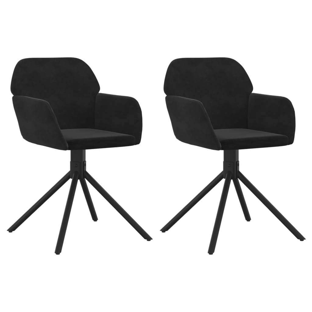 vidaXL Esszimmerstühle 2 Stk. Drehbar Schwarz Samt