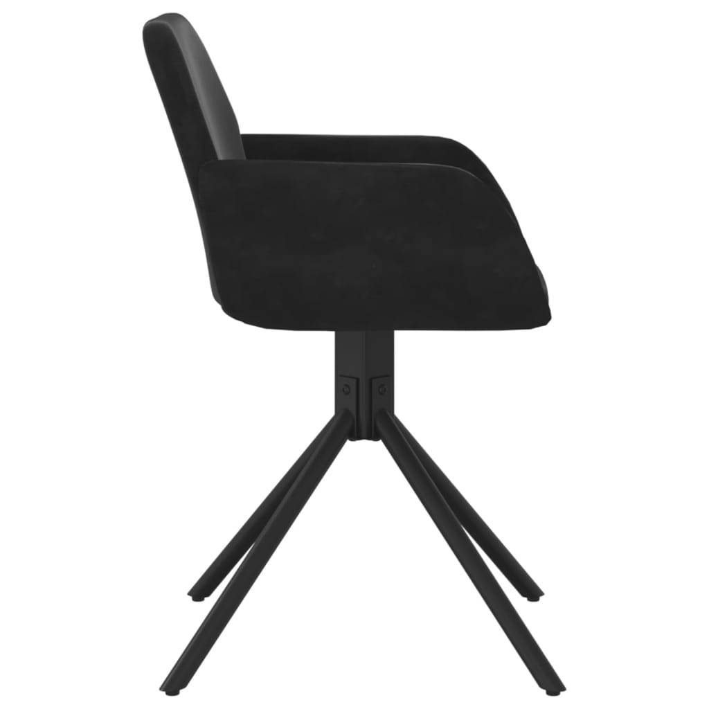 vidaXL Esszimmerstühle 2 Stk. Drehbar Schwarz Samt