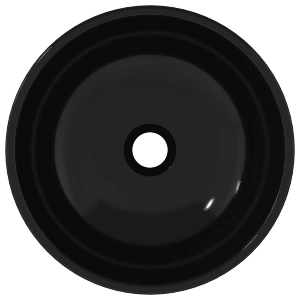 vidaXL Waschbecken Hartglas 35x12 cm Schwarz