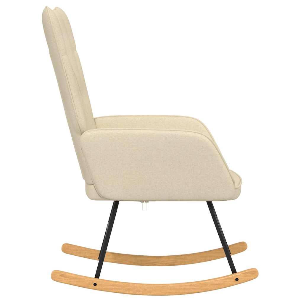 vidaXL Schaukelstuhl Creme Stoff