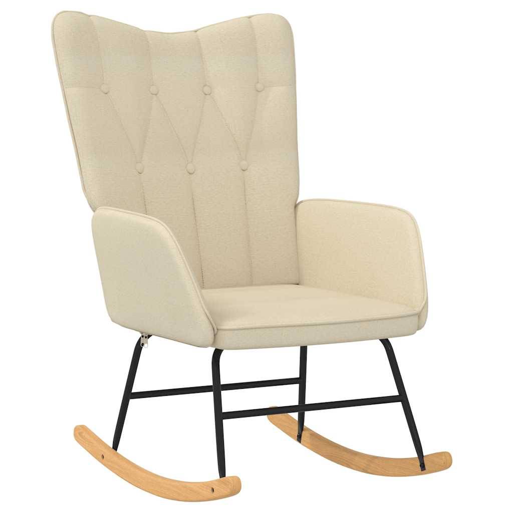 vidaXL Schaukelstuhl Creme Stoff