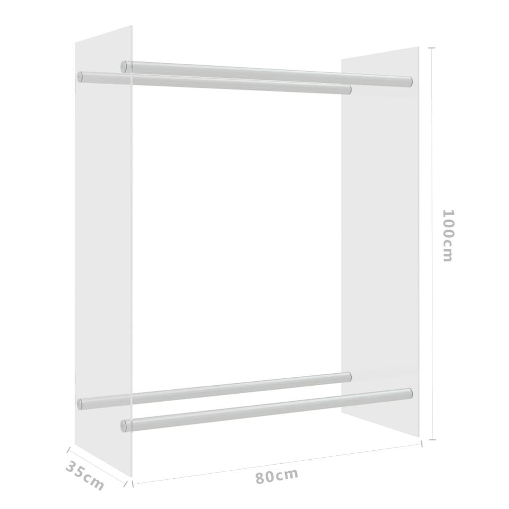 vidaXL Brennholzregal Transparent 80x35x100 cm Hartglas