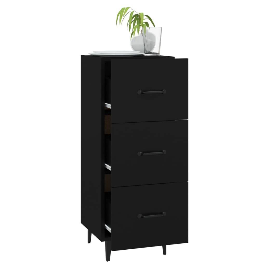 vidaXL Sideboard Schwarz 34,5x34x90 cm Holzwerkstoff