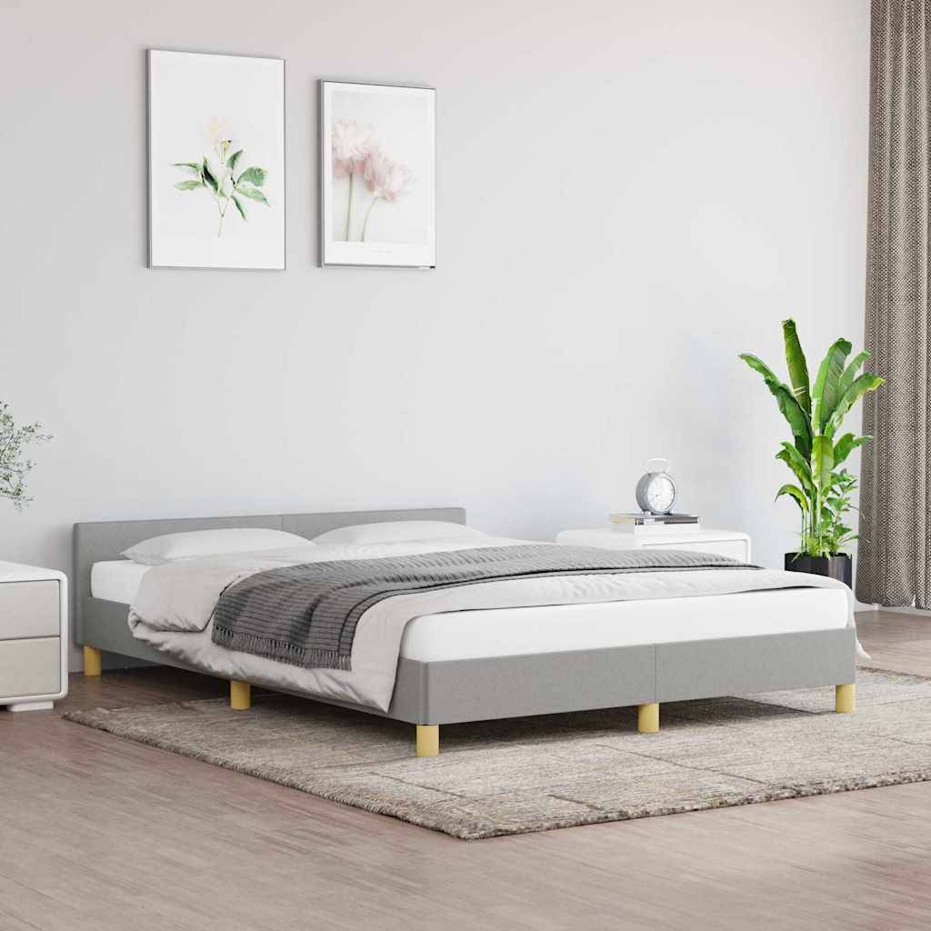 vidaXL Bettgestell ohne Matratze Hellgrau 140x190 cm Stoff