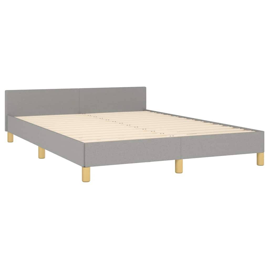 vidaXL Bettgestell ohne Matratze Hellgrau 140x190 cm Stoff