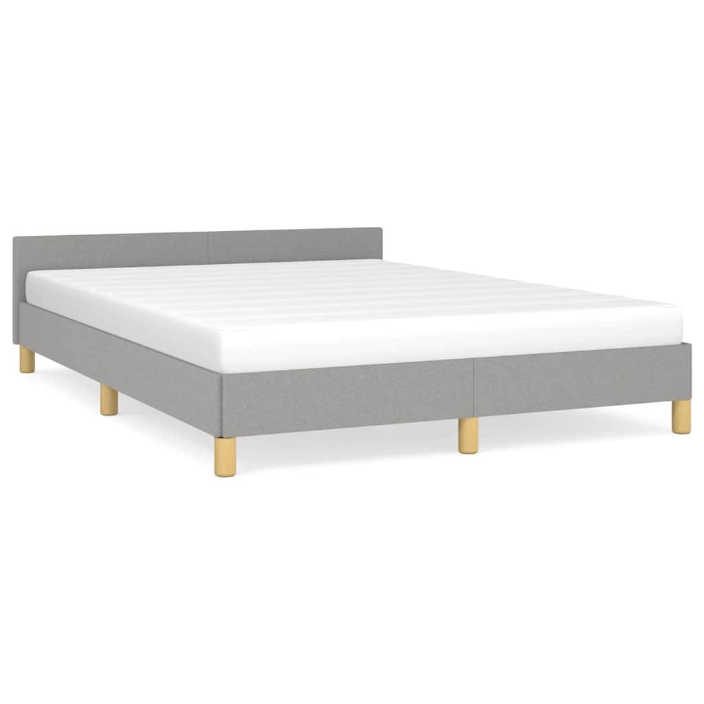 vidaXL Bettgestell ohne Matratze Hellgrau 140x190 cm Stoff