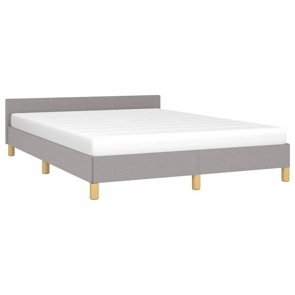 vidaXL Bettgestell ohne Matratze Hellgrau 140x190 cm Stoff