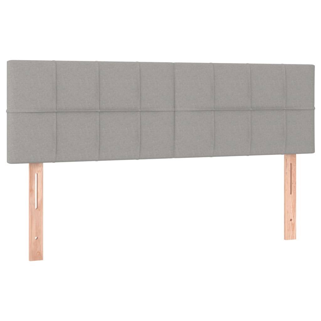 vidaXL LED Kopfteil Hellgrau 144x5x78/88 cm Stoff
