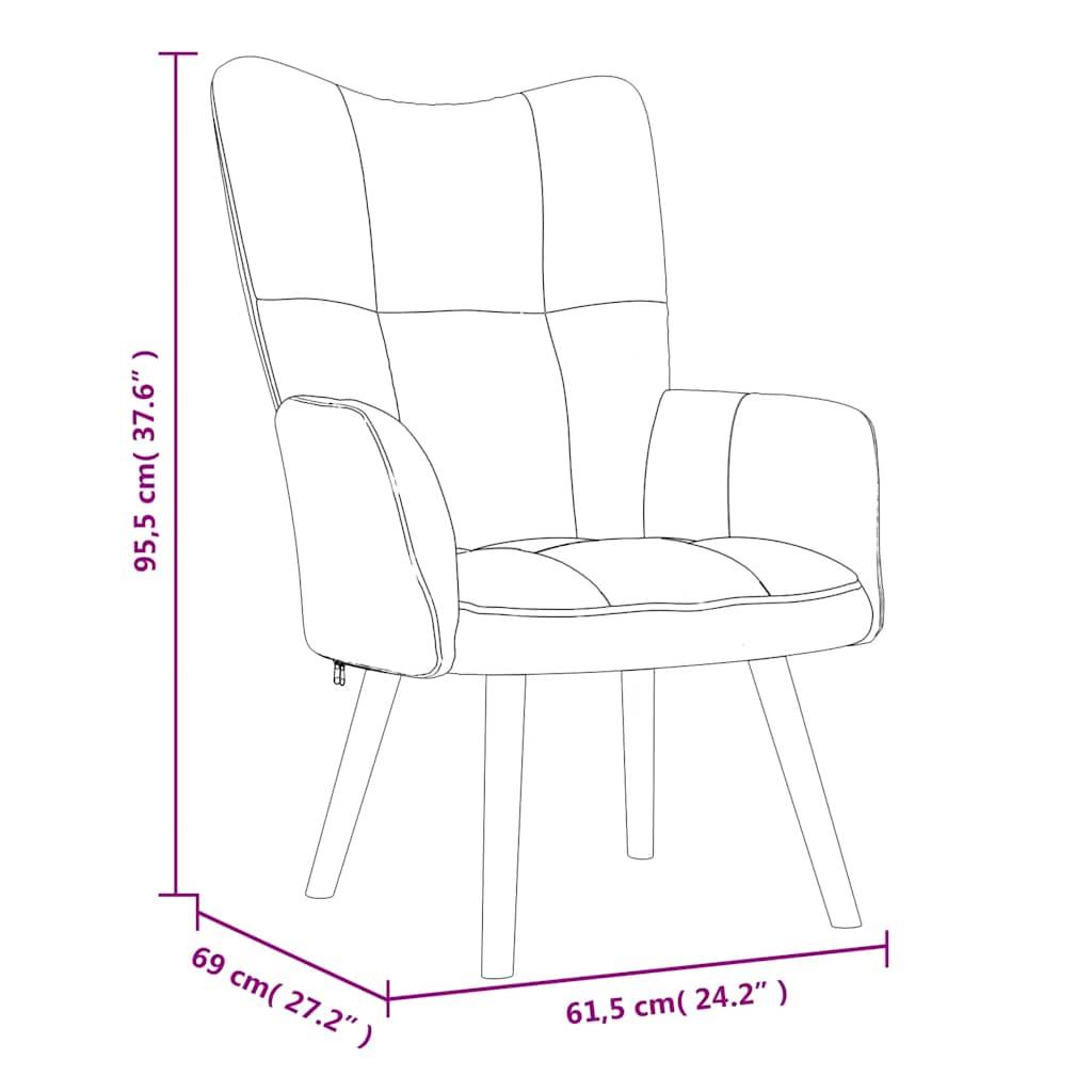 vidaXL Relaxsessel mit Hocker Dunkelgrau Samt