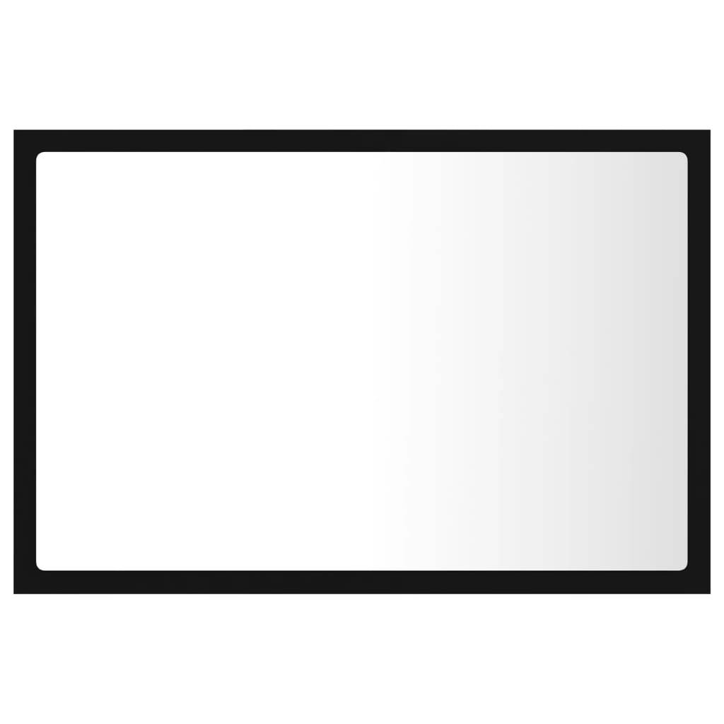 vidaXL LED-Badspiegel Schwarz 60x8,5x37 cm Acryl