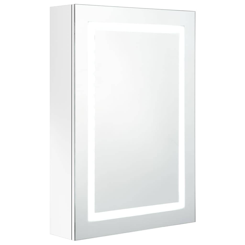 vidaXL LED-Spiegelschrank fürs Bad Glänzend Weiß 50x13x70 cm