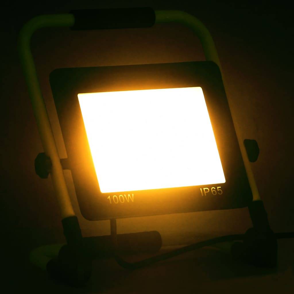 vidaXL LED-Fluter mit Handgriff 100 W Warmweiß
