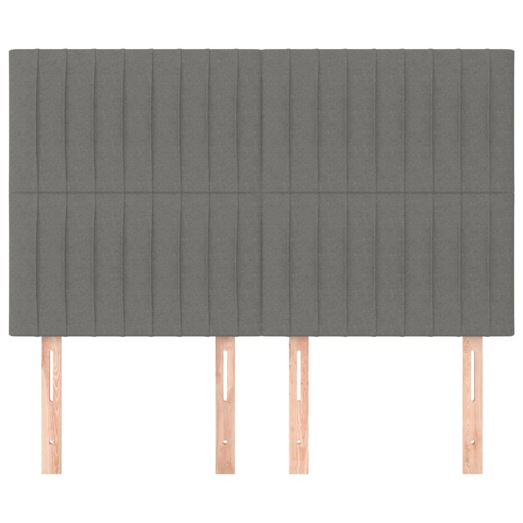 vidaXL Kopfteile 4 Stk. Dunkelgrau 72x5x78/88 cm Stoff