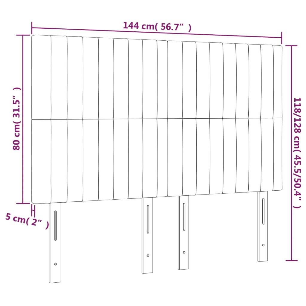 vidaXL Kopfteile 4 Stk. Dunkelgrau 72x5x78/88 cm Stoff