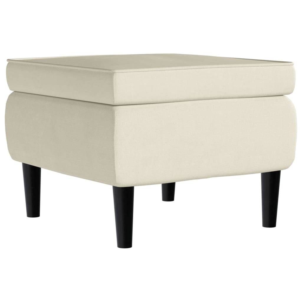 vidaXL Hocker mit Holzbeinen Creme Samt