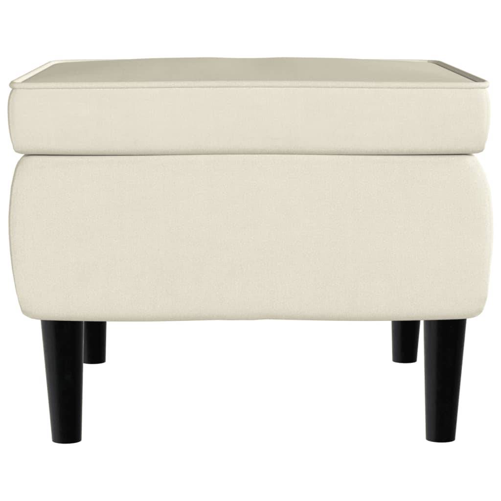 vidaXL Hocker mit Holzbeinen Creme Samt