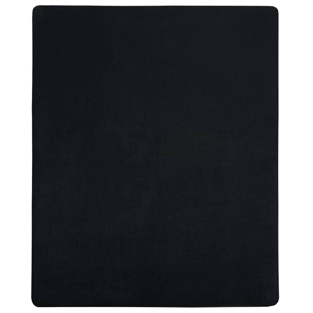 vidaXL Spannbettlaken Jersey Schwarz 160x200 cm Baumwolle