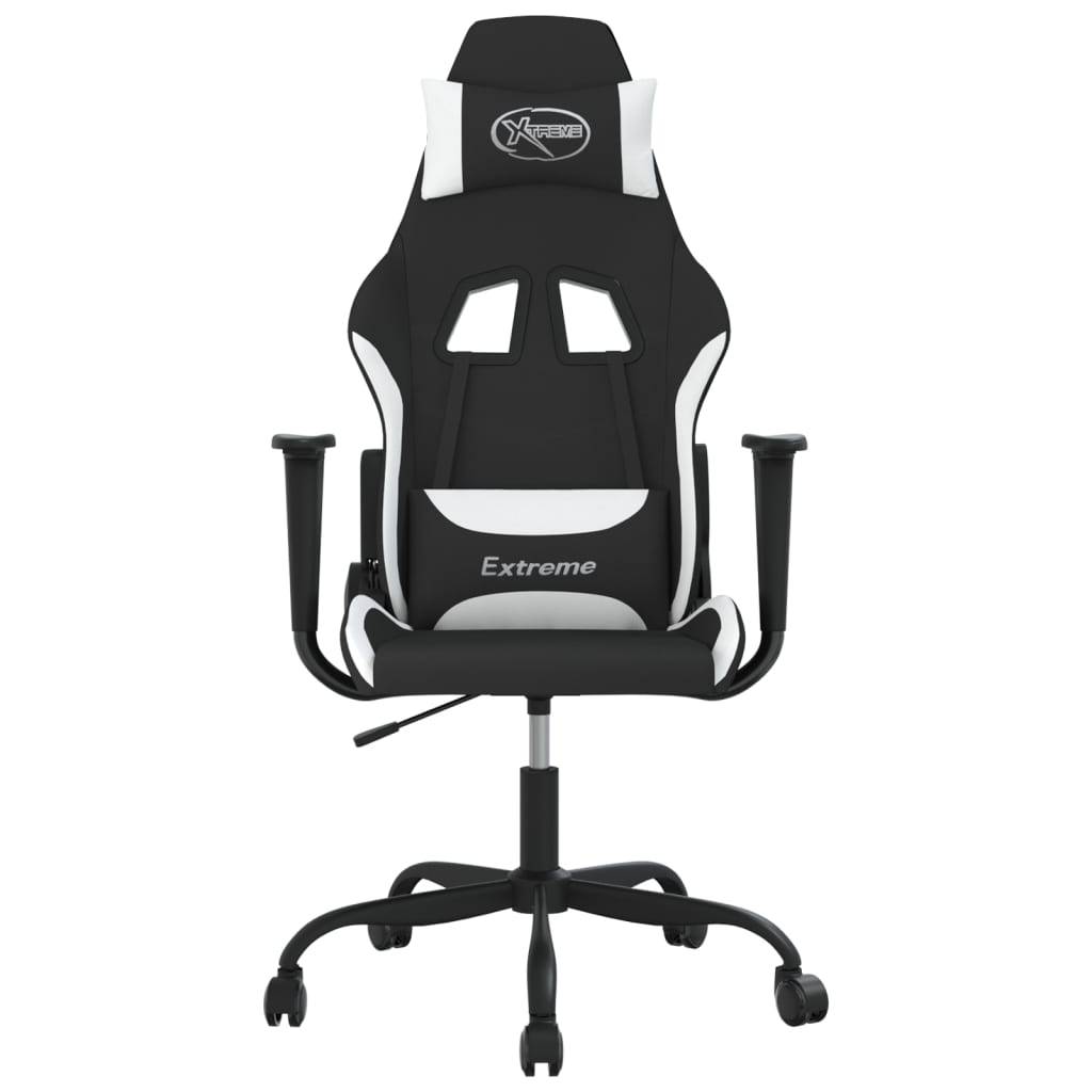 vidaXL Gaming-Stuhl Schwarz und Weiß Stoff
