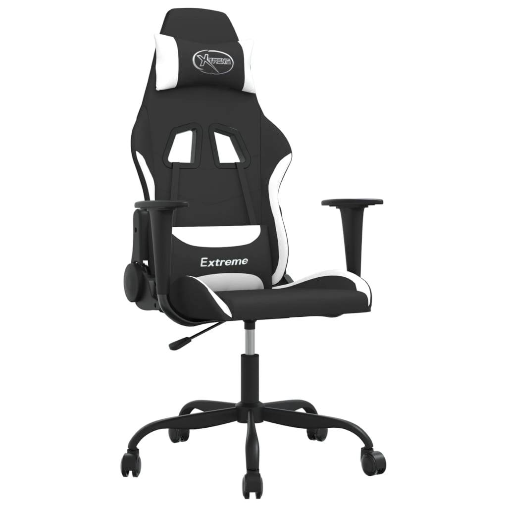 vidaXL Gaming-Stuhl Schwarz und Weiß Stoff