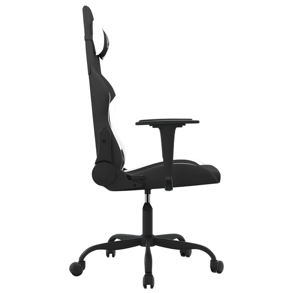vidaXL Gaming-Stuhl Schwarz und Weiß Stoff