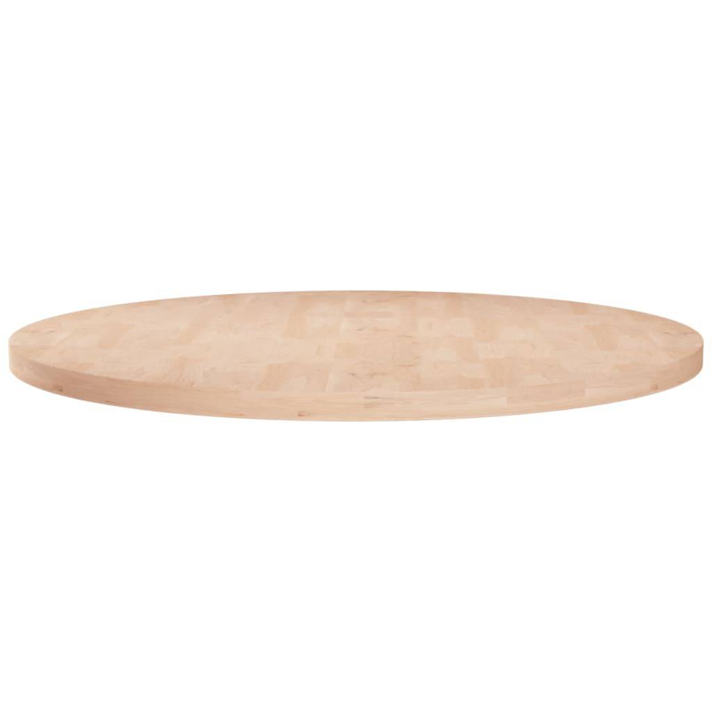 vidaXL Runde Tischplatte Ø80x2,5 cm Unbehandeltes Massivholz Eiche