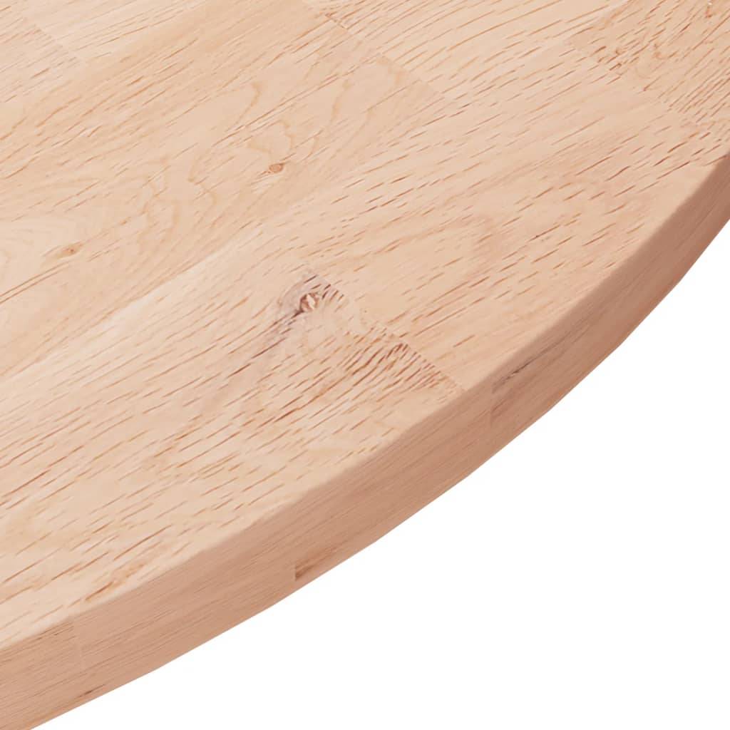 vidaXL Runde Tischplatte Ø70x2,5 cm Unbehandeltes Massivholz Eiche