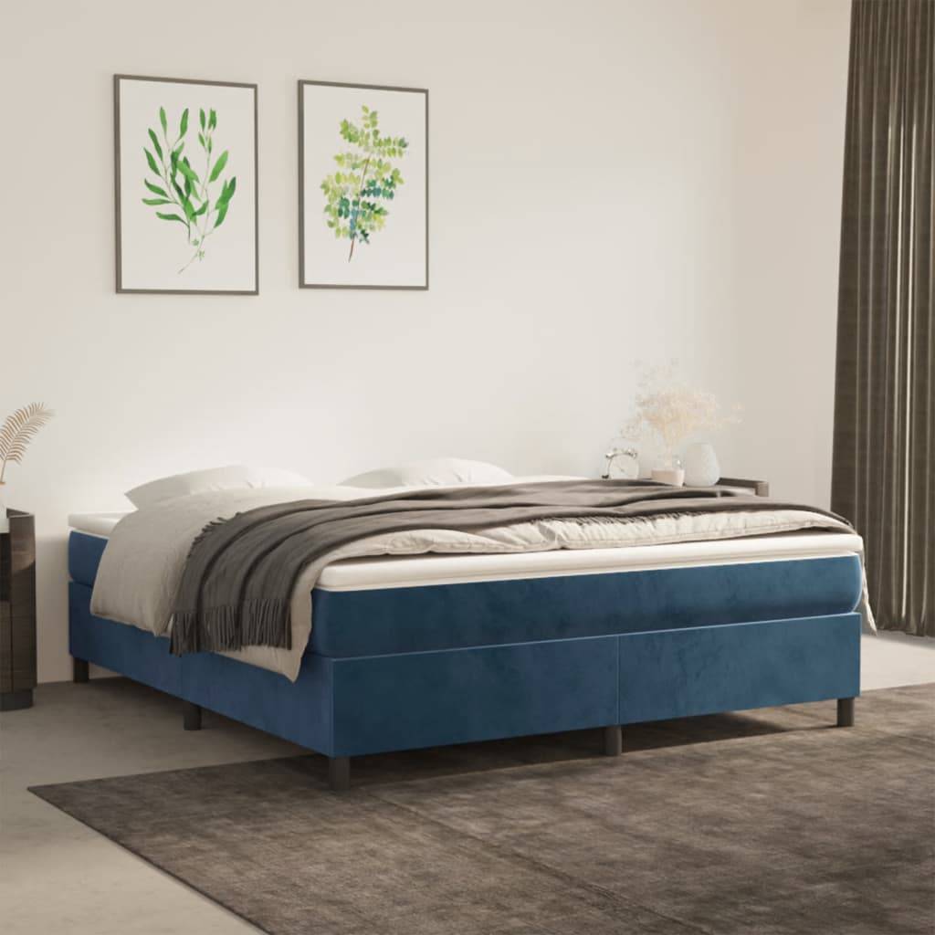 vidaXL Bettgestell ohne Matratze Dunkelblau 160x200 cm Samt