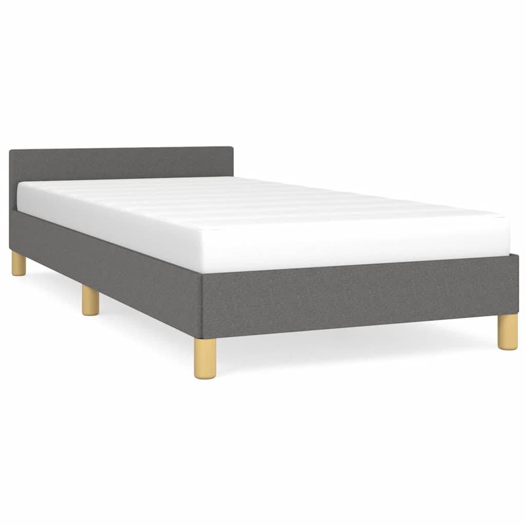 vidaXL Bettgestell ohne Matratze Dunkelgrau 90x190 cm Stoff