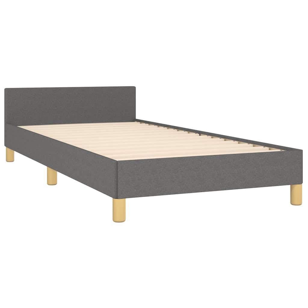 vidaXL Bettgestell ohne Matratze Dunkelgrau 90x190 cm Stoff
